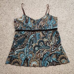 Fashion Bug Y2k Paisley Brown Top